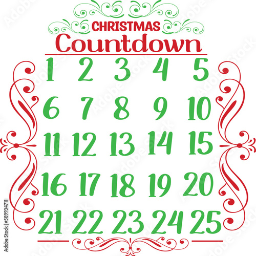 Christmas Countdown Svg