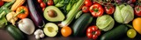 Assortment of Fresh Organic Vegetables on a Vibrant Food Background