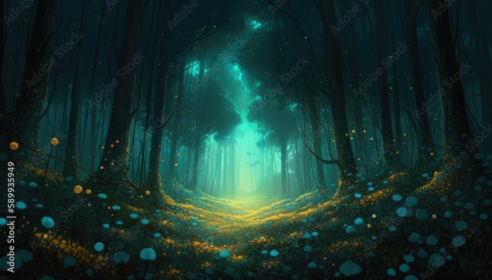 Enchanting Forest: Vast Depths and Fields