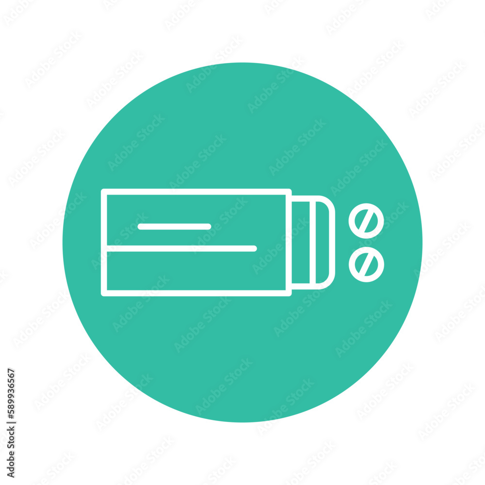 Aspirin color line icon. First aid. Aspirin color line icon. First aid.