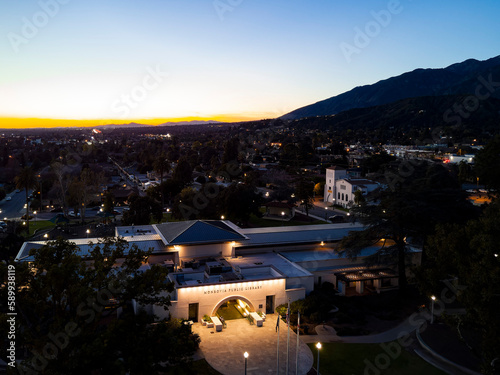 Aerial view of the Monrovia public library photo