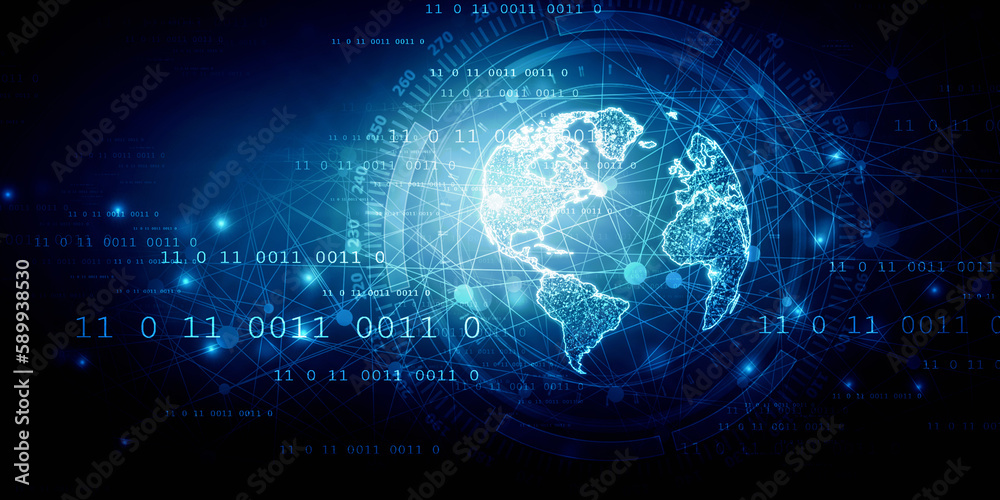 Obraz premium 2d illustration world map abstract background