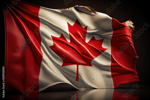 Photorealistic Canadian Flag in Sharp Focus for Strainpotting photo