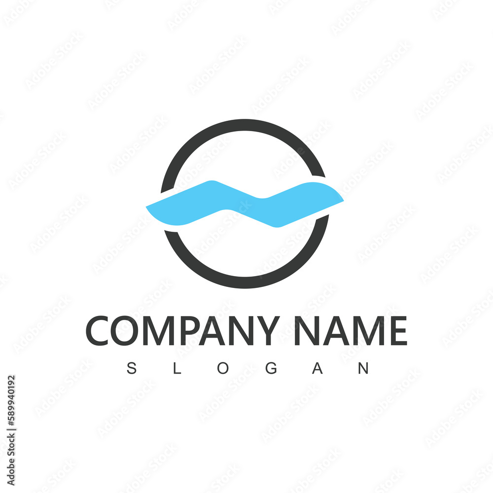Obraz premium Letter N Logo With Circle Outline