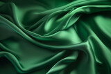 Smooth and Soft Green Satin Silk Background. Generative AI