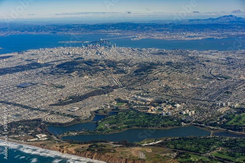 Sunny view of the San Francisco cityscape