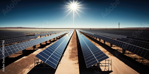 Solar Farm Basks in the Glow of a Sunny Day: A Cinematic Photoshoot Captured on 65mm Lens