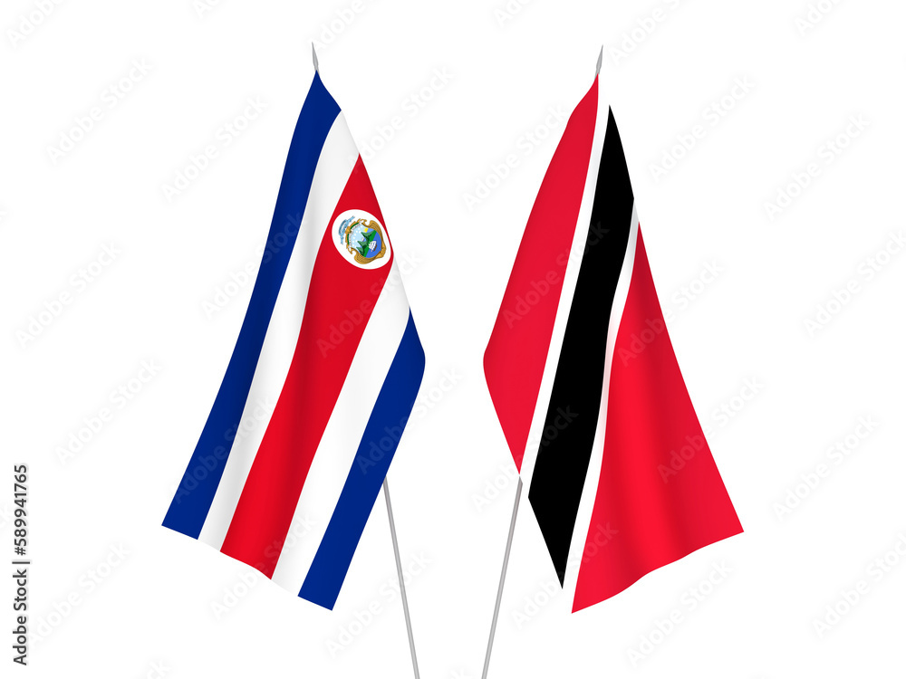 Republic of Trinidad and Tobago and Republic of Costa Rica flags