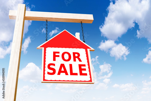 Sale house signboard. Sale ...
