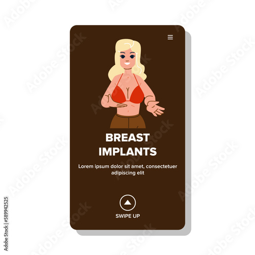 breast implants woman vector