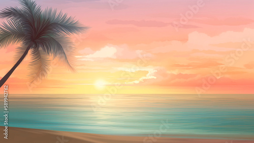 Sunset on the Beach, Generative AI © nextGenCO