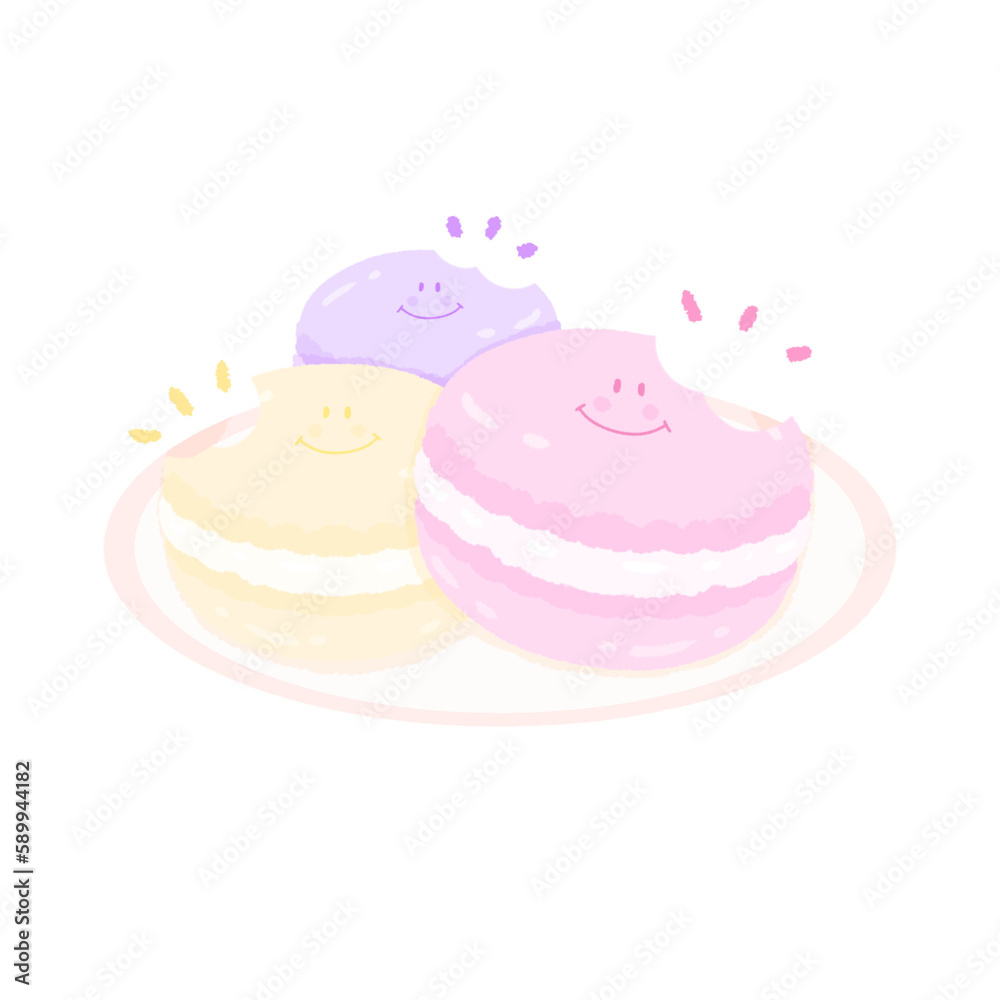 Cute macaron sweet dessert stationary sticker