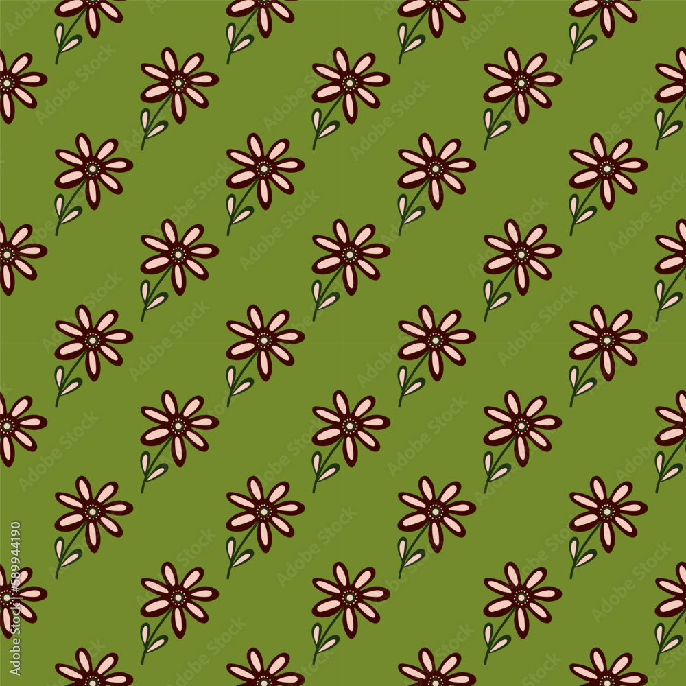 Hand drawn floral wallpaper. Cute flower seamless pattern. Naive art style. Hand drawn floral wallpaper. Cute flower seamless pattern. Naive art style.