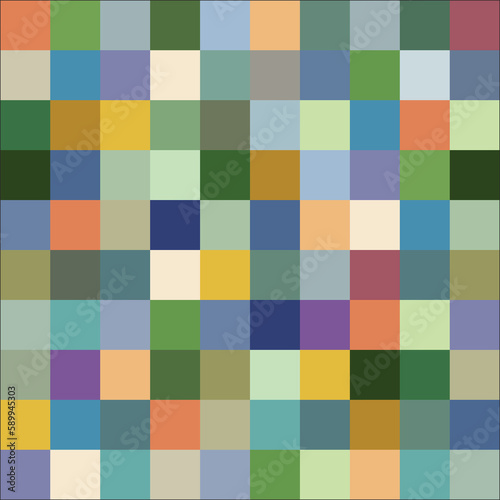 Pixel Art Squares Colorful