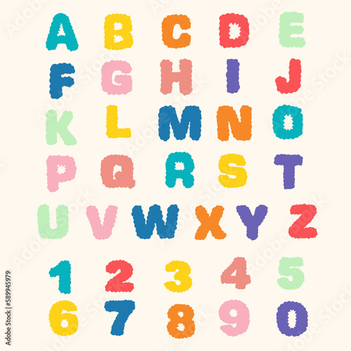 Set of cartoon funny difference english Alphabets vector