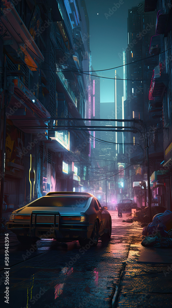 Obraz premium cyberpunk city