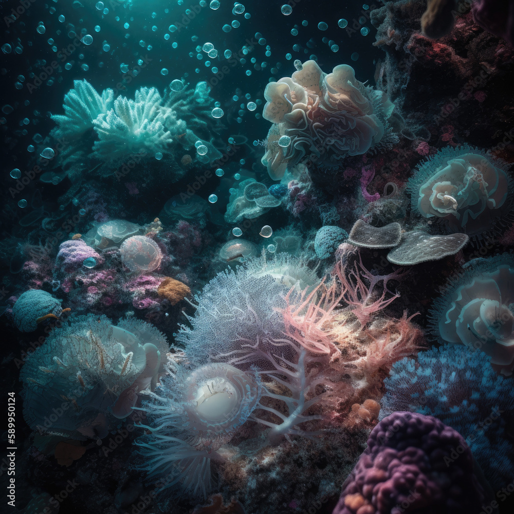 coral reef in aquarium coral reef in aquarium