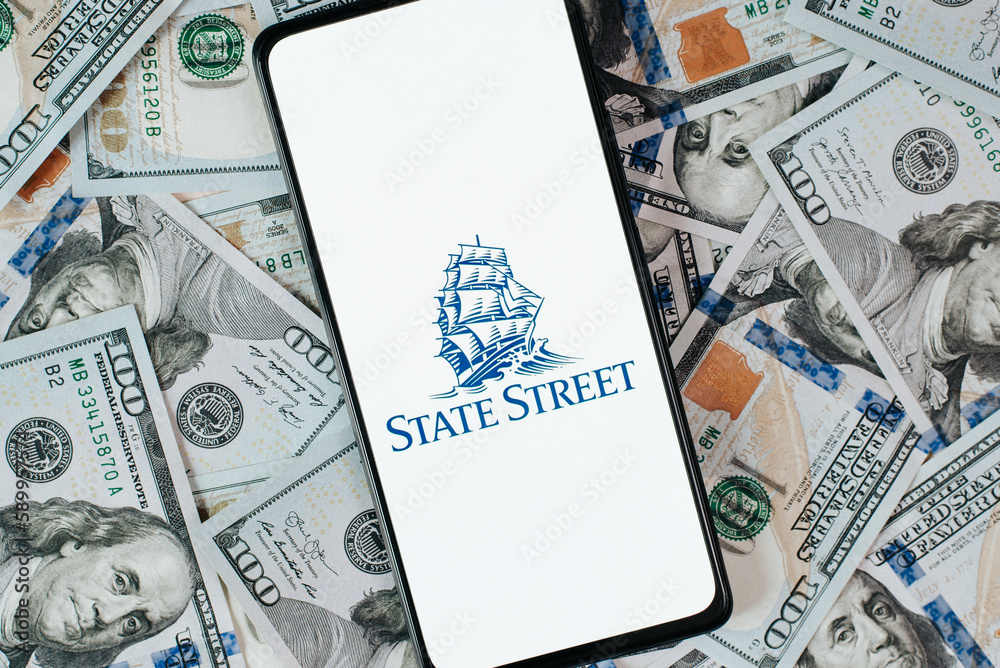 State Street investment and trading. State Street Corporation logo on