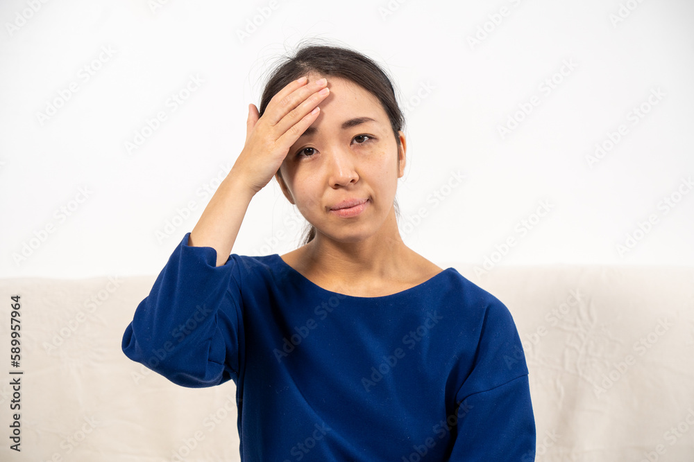 Asian woman in teleconsultation with her doctor. Asian woman in teleconsultation with her doctor.