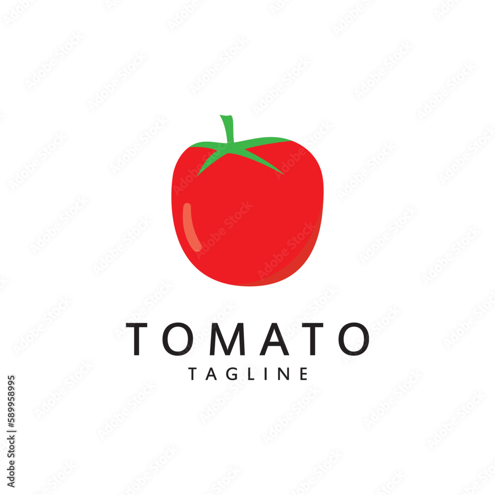 Fresh Tomato Logo Template Vector Illustration