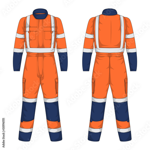 Workwear mockup front and back view