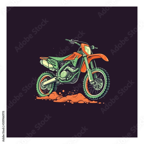 Dirtbike motoracing simple modern vector photo