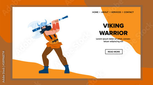 viking warrior man vector