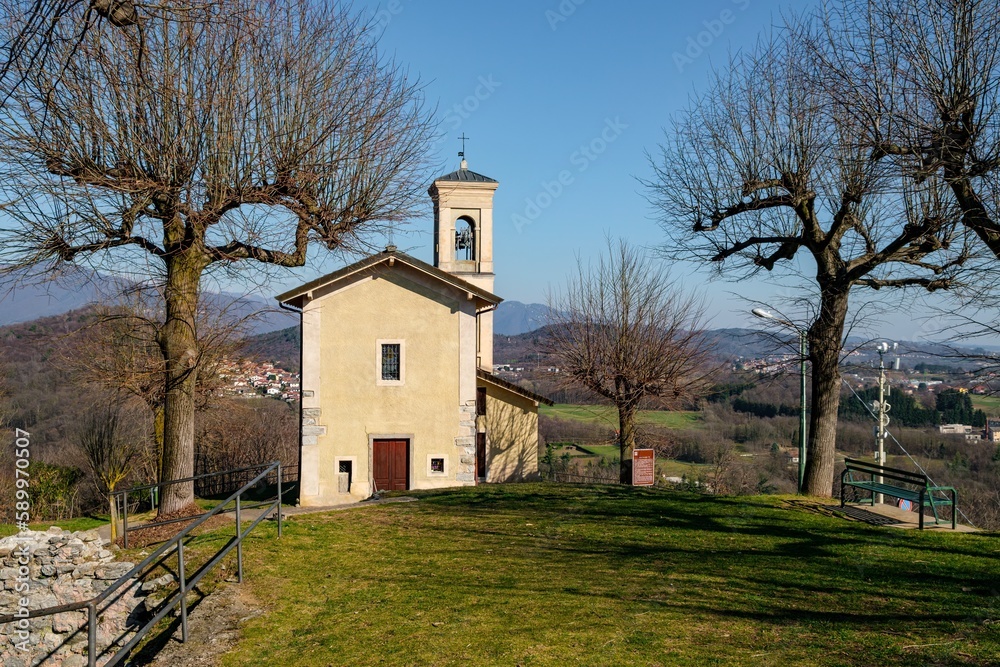 At the top of the Saint Maffeo hill, north Italy