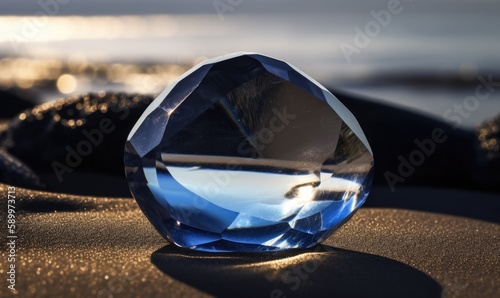 Transparent glass accentuates the clarity of diamond gems Creating using generative AI tools © uhdenis