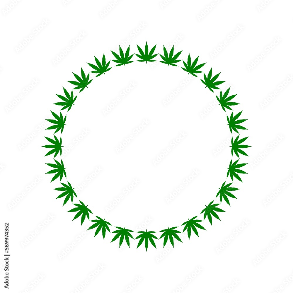 Marijuana frame circle icon isolated on white background Marijuana frame circle icon isolated on white background