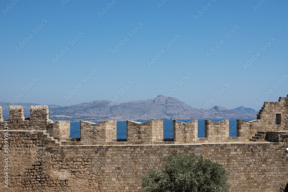 Rempart ancienne Acropole Lindos Rempart ancienne Acropole Lindos
