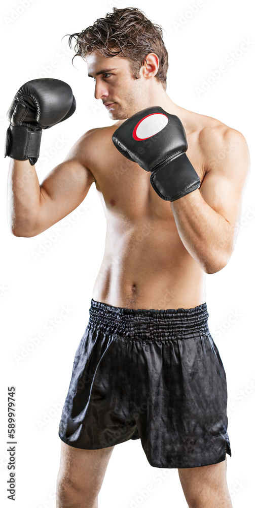 Male Boxer , Kickboxer Training
