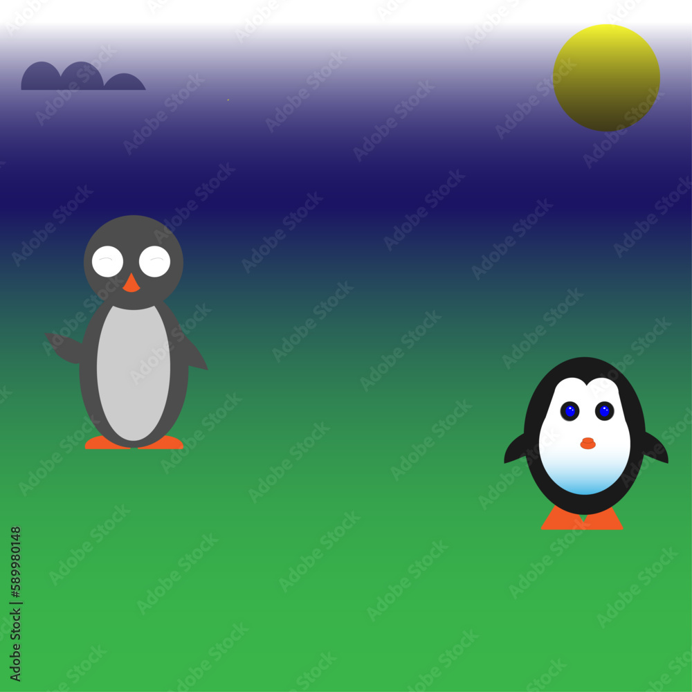 Naklejka premium cartoon penguins