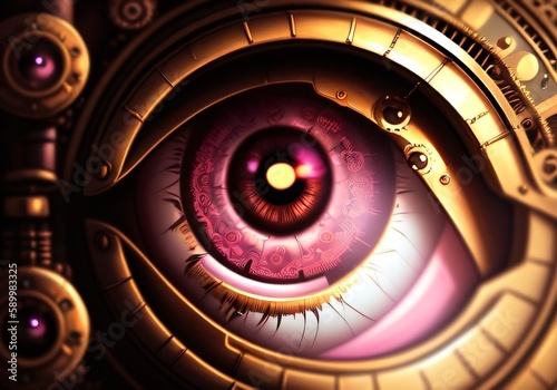 Abstract illustration of human eye. Medicine, view, organ of vision or health concept. Created with generative AI tools