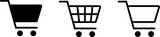 Shopping cart vector icons, flat design. Isolated on white background.