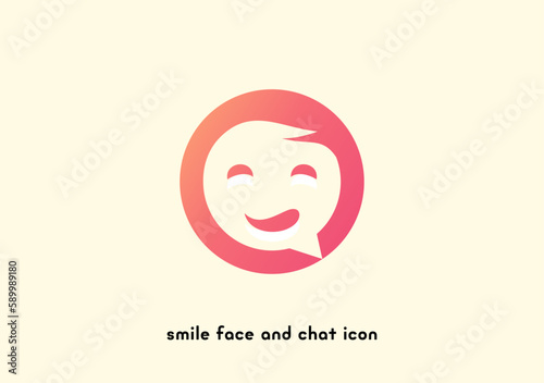 iconic logo smile chat with funny symbol