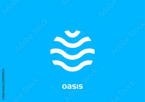 Monogram letter O, oasis logo with a wave symbol