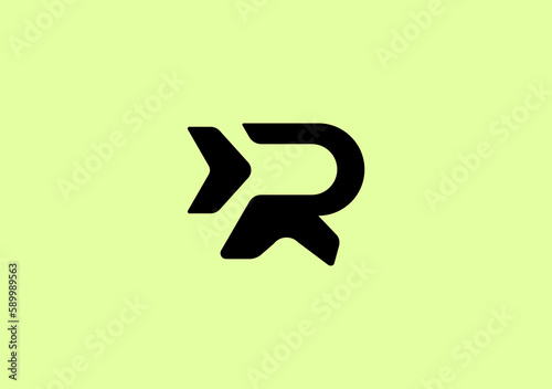 Run and flight movement logo symbol based on Letter R