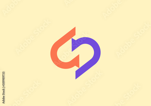 Sync logo symbol letter S with exchange direct arrow