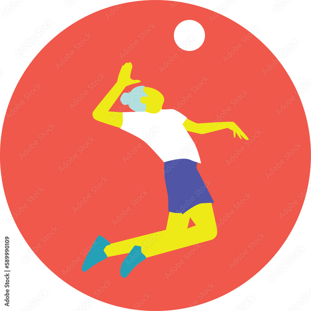 Sports Icône JO paris 2024 femme volleyball