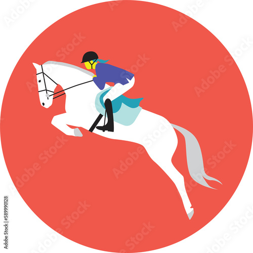 Sports Icône JO paris 2024 femme équitation