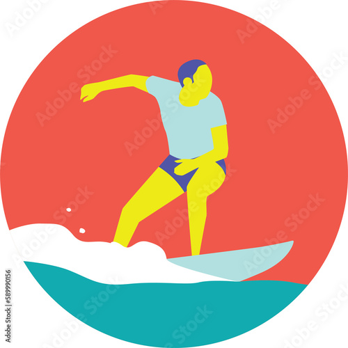 Sports Ic  ne JO paris 2024 homme surf