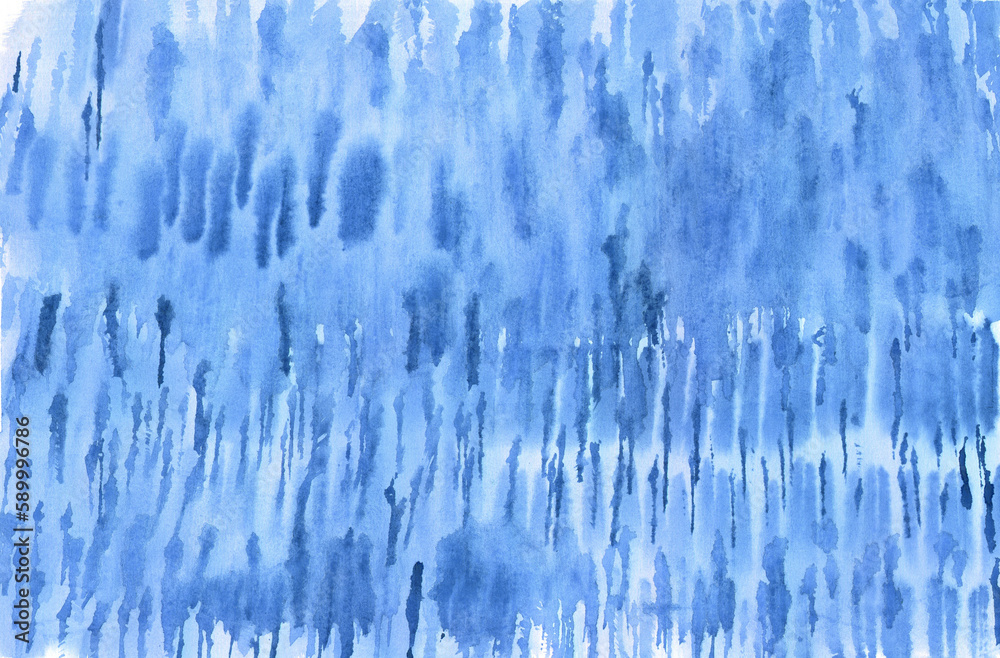 Blue monochrome watercolor background. Blurred stripes on the background. Ñopy space. Illustration. Blue monochrome watercolor background. Blurred stripes on the background. Ñopy space. Illustration.