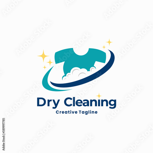 laundry company logo design illustration