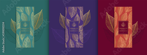 Luxury packaging design of chocolate bars. Vintage vector ornament template. Elegant, classic elements. Great for food, drink and other package types. Can be used for background and wallpaper.