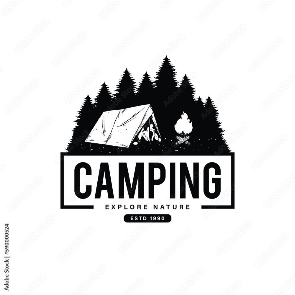 Camping logo design template