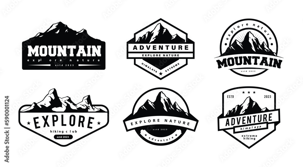 mountain set of labels 
