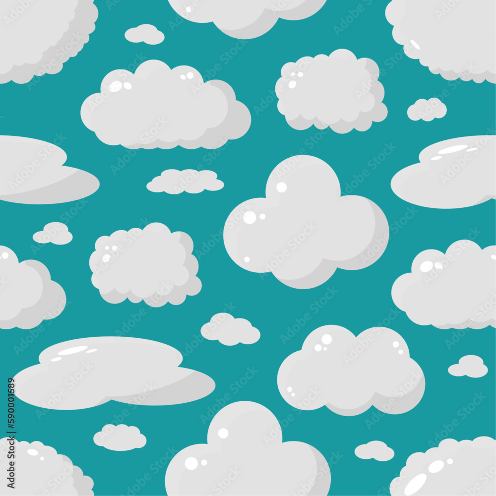 Seamless pattern with clouds. Vector clouds background 