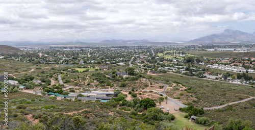 aerial of botanic gardens and town in background, Worcester