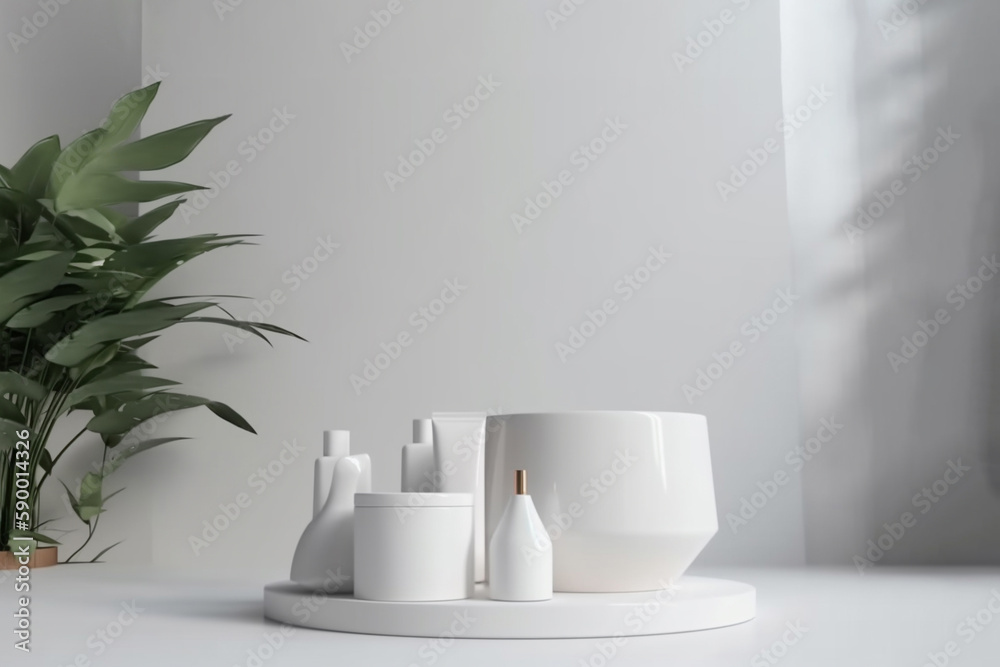 generative ai 3d podium for product showcase